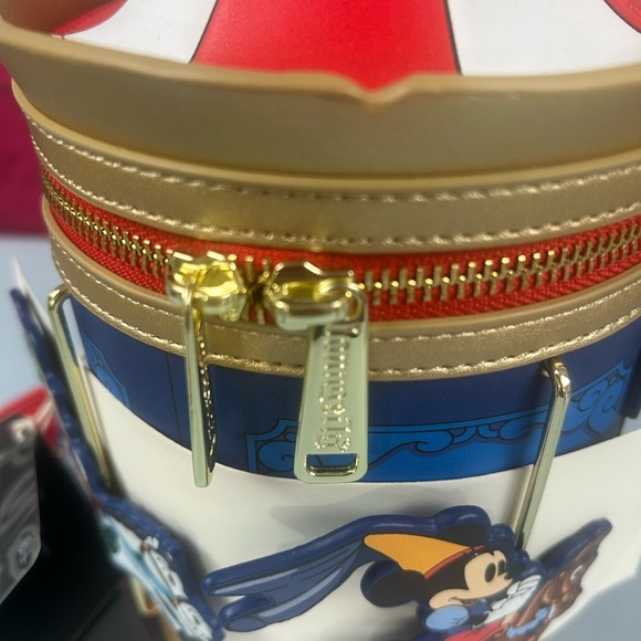 Disney Loungefly Red and Gold Carousel Crossbody Bag - Picture 2 of 4